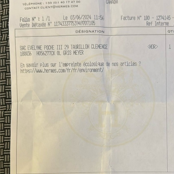 Authentic Hermes bag, Evelyne III 29, PM, brand new - Picture 10 of 10